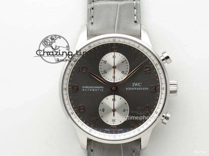 MIROTIME 0403 Portuguese Real PR IW500127 RG ZF 1:1 Best Edition Grey Red Dial On Brown Leather Strap A52010 V AllSeason 7331